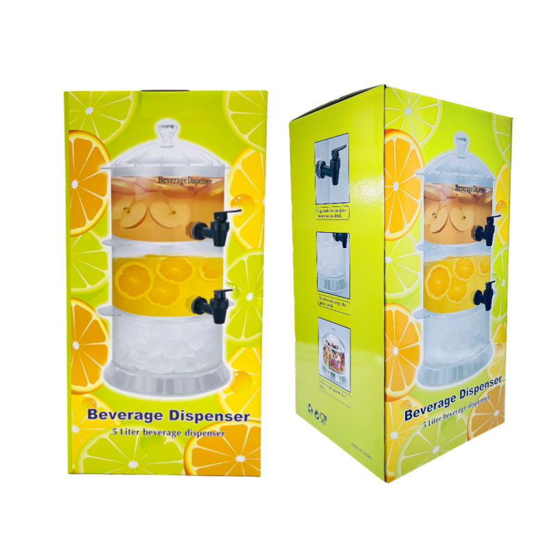 2 Tier Beverage Dispenser with Ice Slot