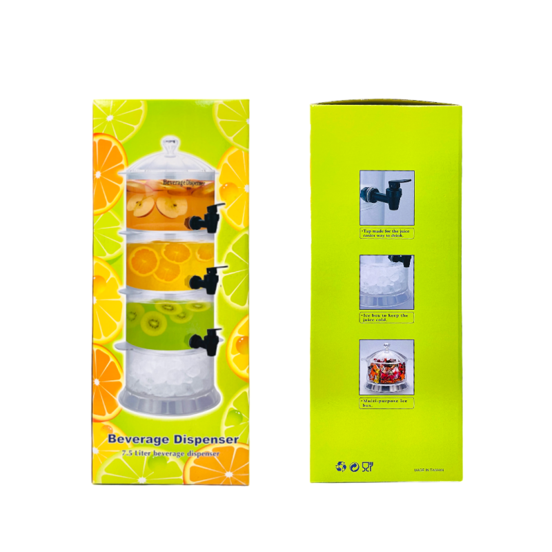 3 Tier Beverage Dispenser with Ice Slot