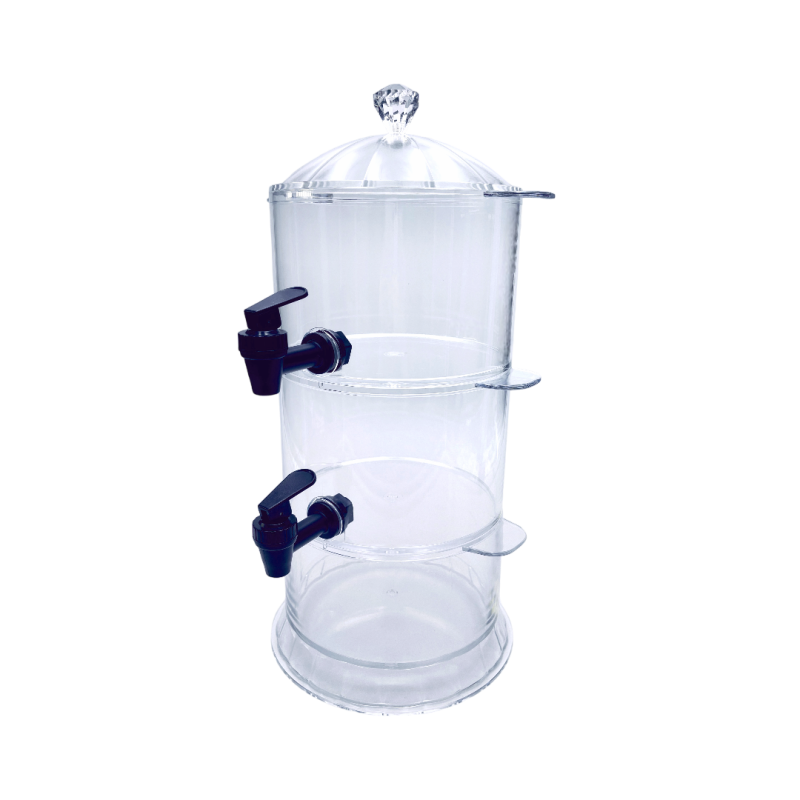 2 Tier Beverage Dispenser with Ice Slot