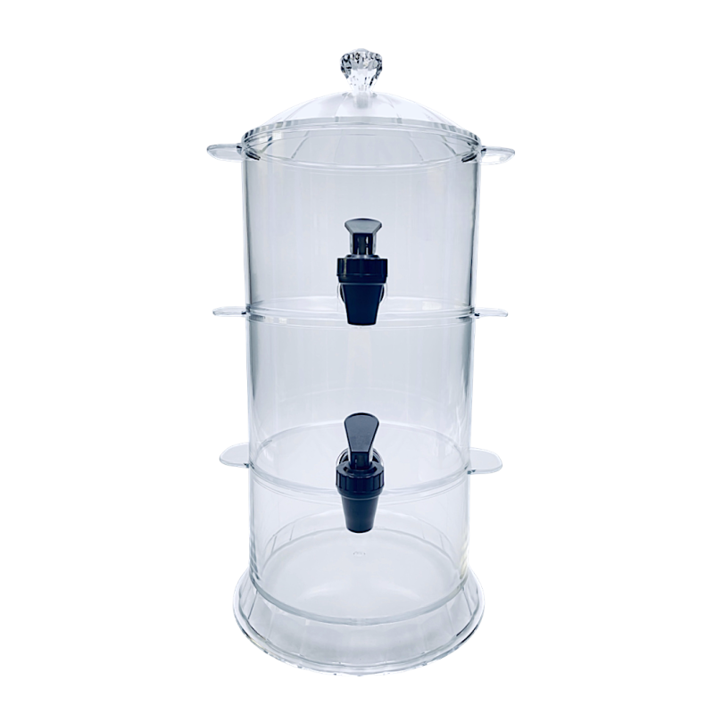 2 Tier Beverage Dispenser with Ice Slot