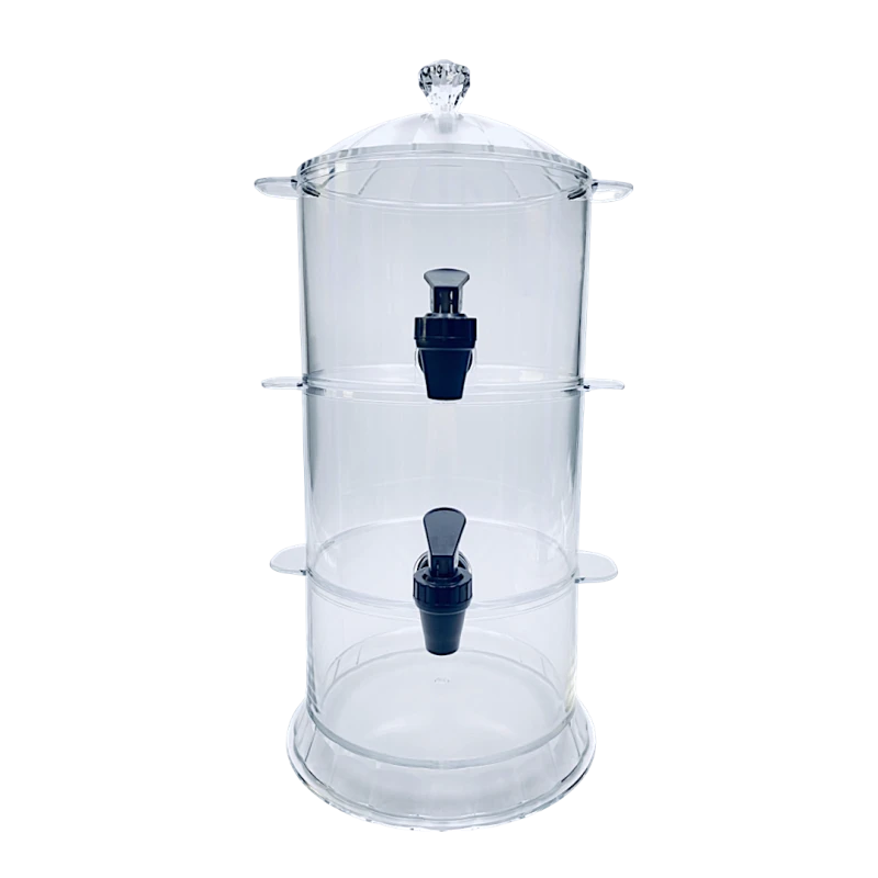2 Tier Beverage Dispenser with Ice Slot
