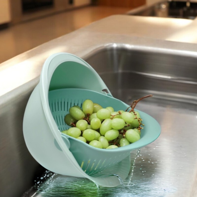可旋轉雙層瀝水籃