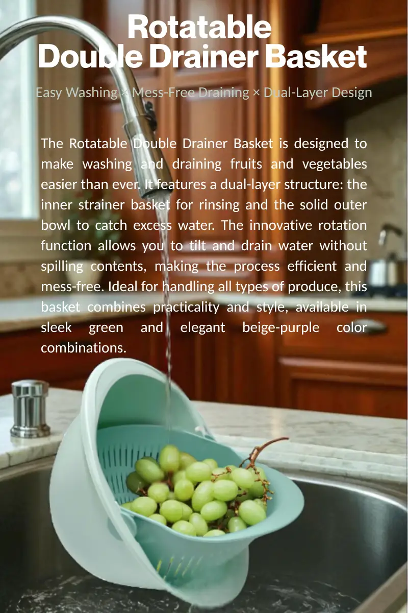 Rotatable Double Drainer Basket