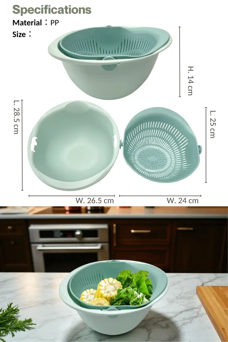 Rotatable Double Drainer Basket
