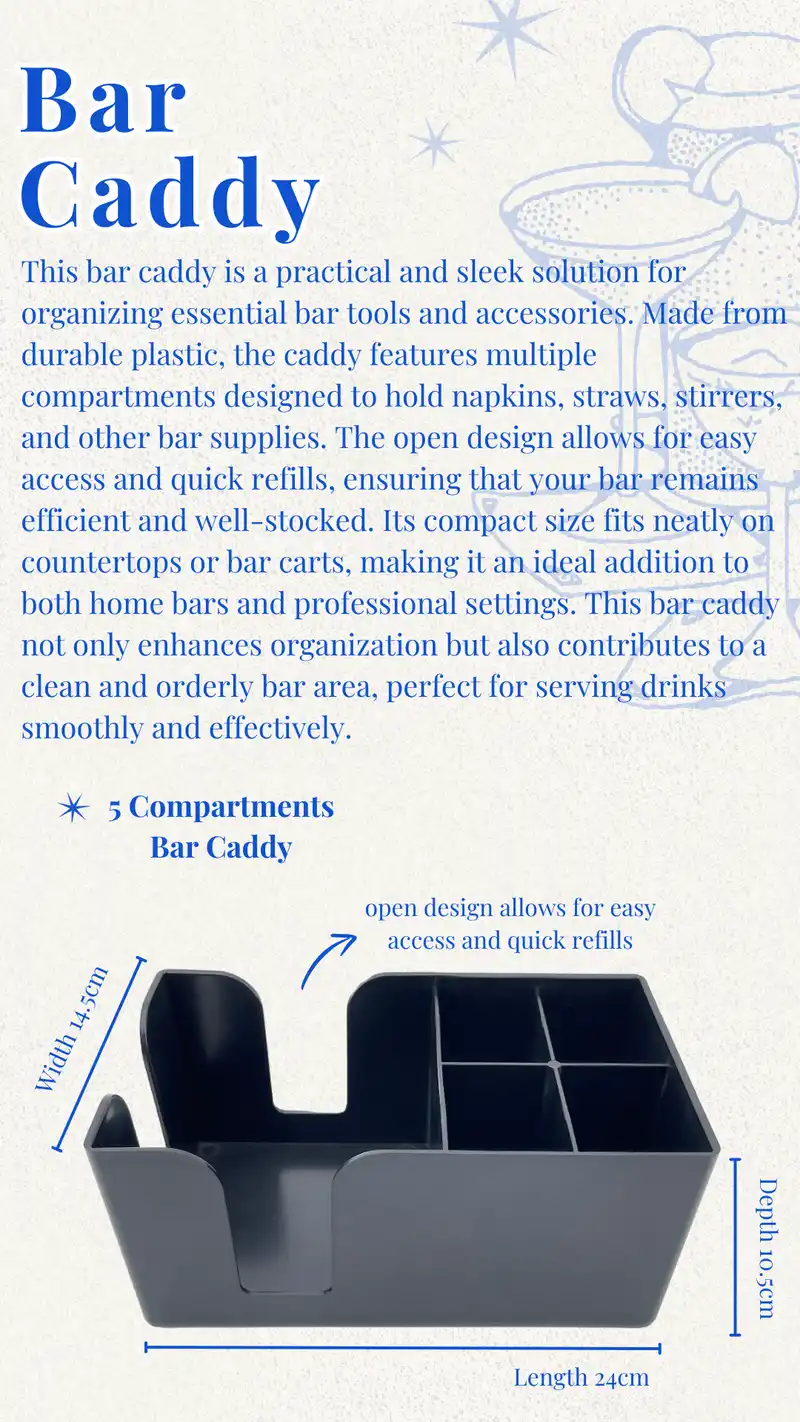 5-Compartment Bar Caddy