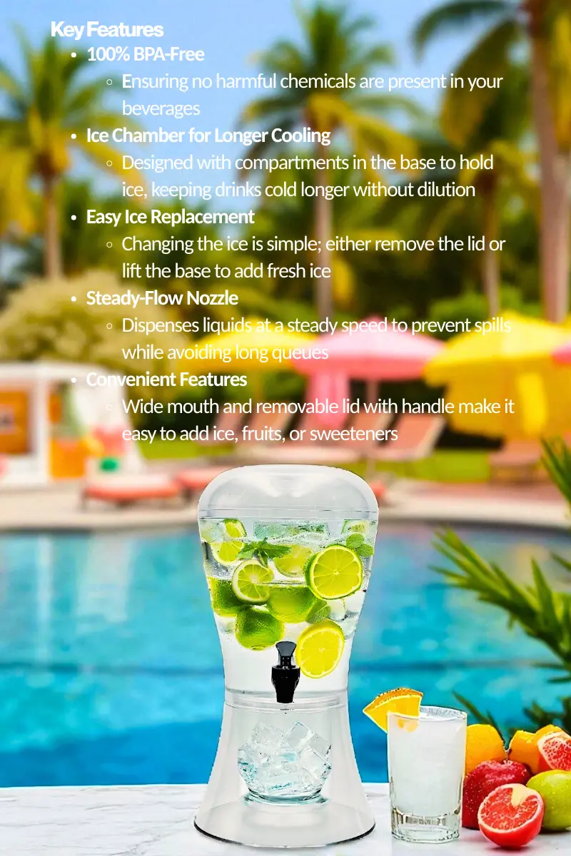 Beverage Dispenser with Ice Slot