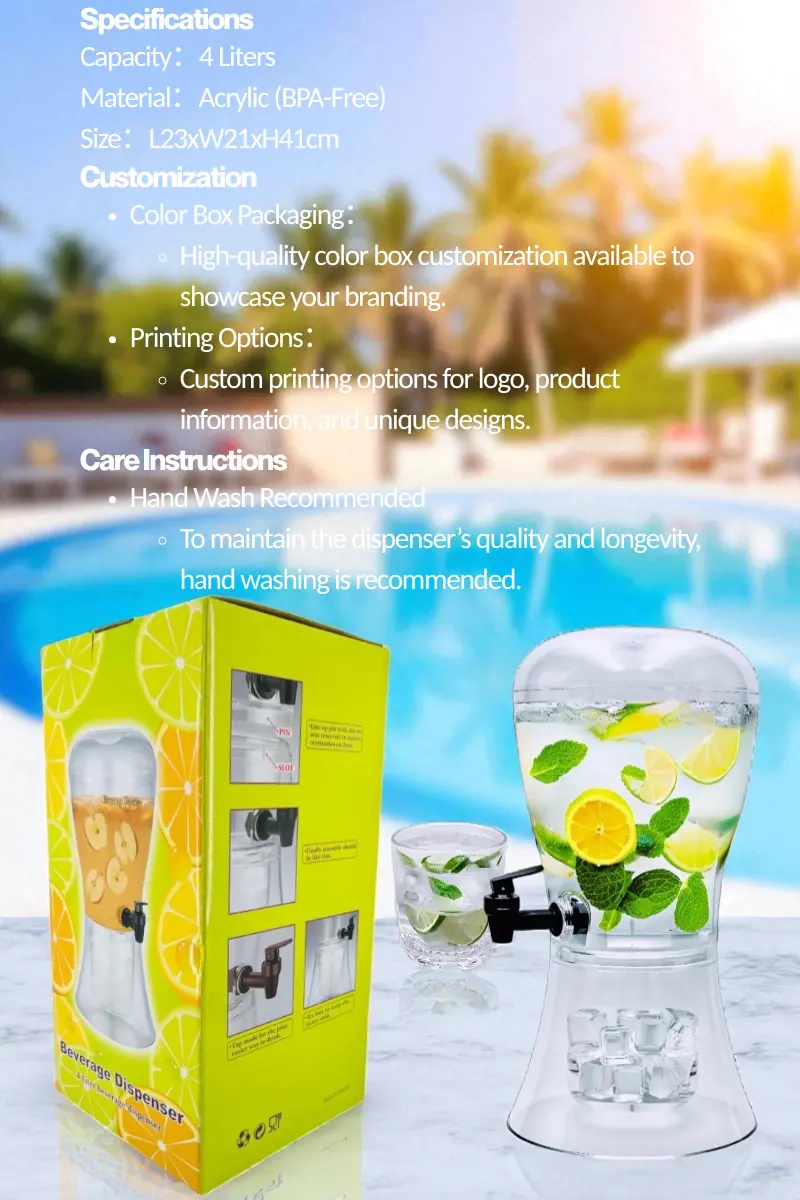 Beverage Dispenser with Ice Slot